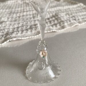 Disney Tinkerbell glass bell with rose collectible